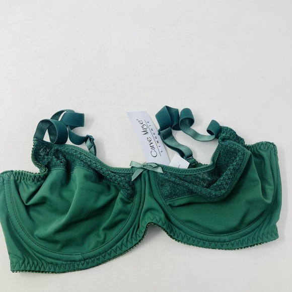 Curve Muse Full Coverage T-shirt Bra‎ 34D Green  Underwire Lace NWT - Picture 1 of 3